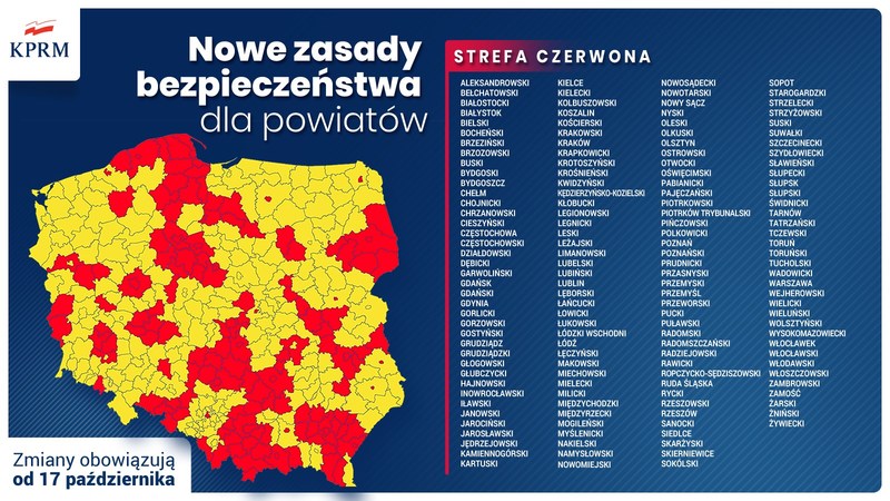 Poland red yellow map